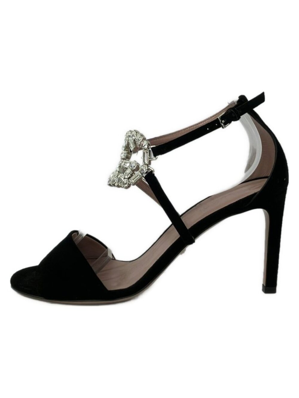 Gucci Pumps Black Bijou Open Toe Interlocking G Heel 36